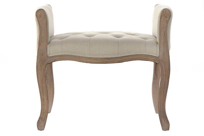 DKD Home Decor Descalzadora Tradicional Beige Natural Lino 46 x 60 x 65 cm (2 Unidades) DKD Home Decor Descalzadora Tradicional Beige Natural Lino 46 x 60 x 65 cm (2 Unidades)
