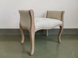 DKD Home Decor Descalzadora Tradicional Beige Natural Lino 46 x 60 x 65 cm (2 Unidades)