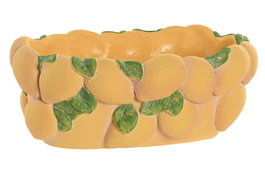 DKD Home Decor Centro de Mesa de Cemento Limones Amarillo