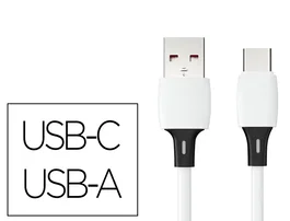 Q-connect Cable USB-C a USB-A PVC 1m Blanco