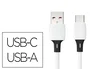Q-connect Cable USB-C a USB-A PVC 1m Blanco