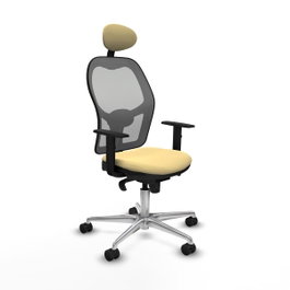 PIQUERAS Y CRESPO Silla de oficina Jorquera con mecanismo Sincro, crema y gris
