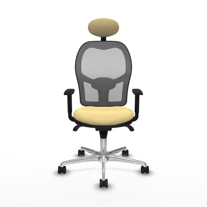 PIQUERAS Y CRESPO Silla de oficina Jorquera con mecanismo Sincro, crema y gris PIQUERAS Y CRESPO Silla de oficina Jorquera con mecanismo Sincro, crema y gris