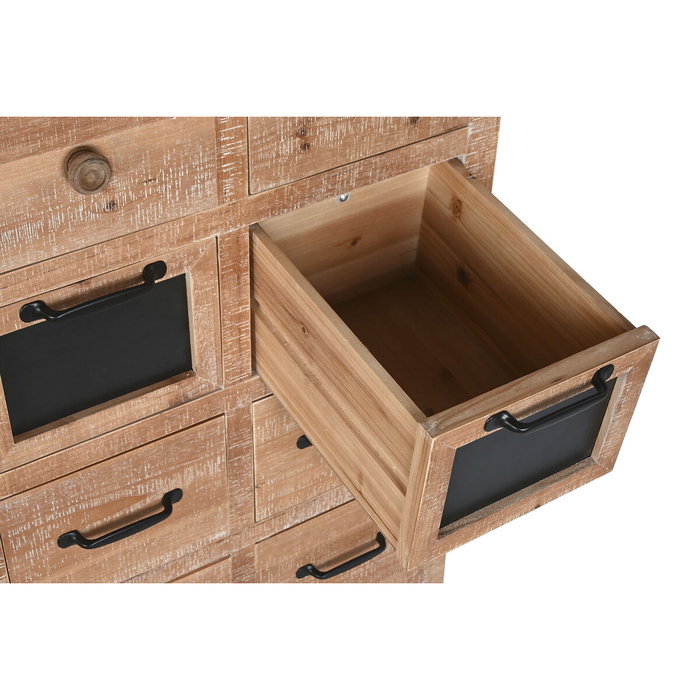 DKD Home Decor Cajonera de Abeto y Metal de 16 Cajones, Natural