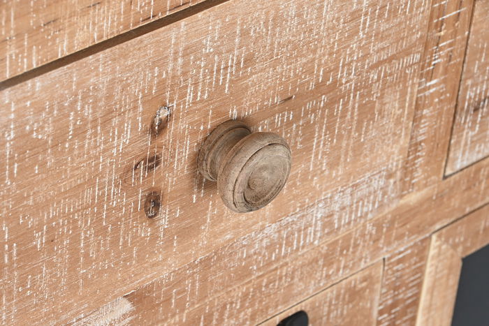 DKD Home Decor Cajonera Cottage Natural Negro Madera Metal 110 x 40 x 92.5 cm 16 Cajones