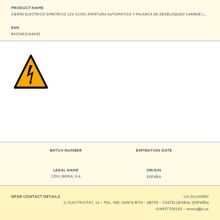 Jis Cierre Eléctrico Simétrico 1440r/b 12-24v Ac/Dc Apertura Automática Palanca Desbloqueo Para Perfiles Aluminio Jis Cierre Eléctrico Simétrico 1440r/b 12-24v Ac/Dc Apertura Automática Palanca Desbloqueo Para Perfiles Aluminio