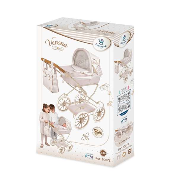 Verona Coche de Muñeca Plegable para Muñecas de hasta 48 cm, 42x80x81 cm