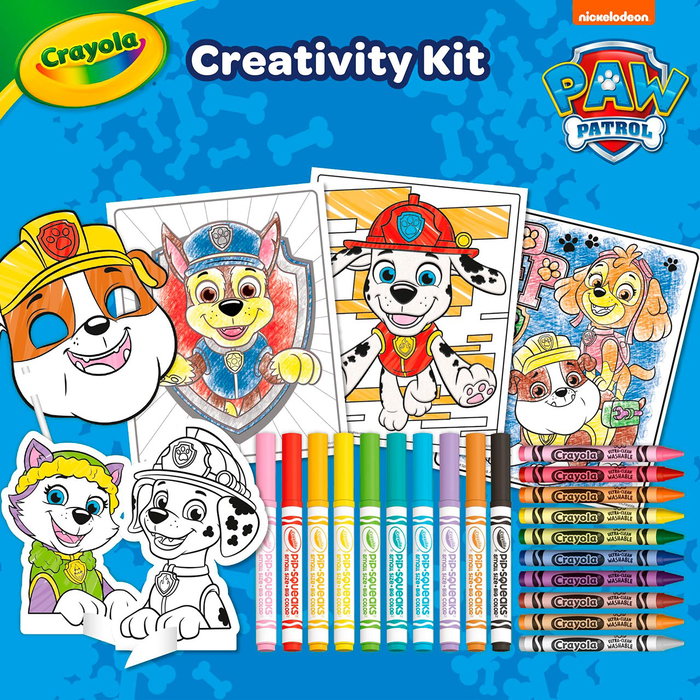 Crayola Super Set Actividades Patrulla Canina 04-2940 con Rotuladores, Ceras, Pegatinas, Puzles, Máscaras y Figuras Pop-Up para Niños +3 años