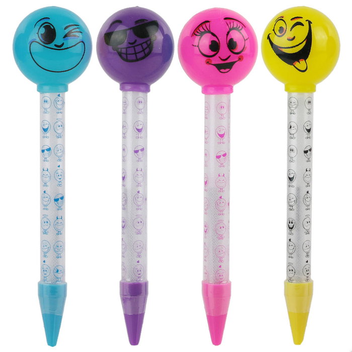 Createur de Genie Bolígrafo Luminoso con Emoticonos Surtidos que Brilla en la Oscuridad, Tinta Negra