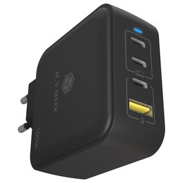 ICY BOX IcyBox 4-Port 100W GaN con PD 3.0 - Cargador de Pared USB-C Compacto y Rápido