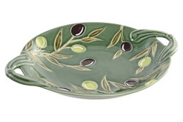 DKD Home Decor Bandeja Cottage Verde Oscuro Gres Apto Lavavajillas 26.6 x 5 x 33 cm (2 Unidades)