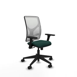 PIQUERAS Y CRESPO Silla de oficina Motilla con mecanismo Sincro, Verde botella y Blanco