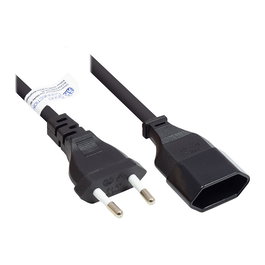 GoodConnections P0300-S050 Alargador Europeo Negro 5m - Enchufe Tipo C, 250V 2.5A, Cable H03VVH2-F 2x0.75mm²