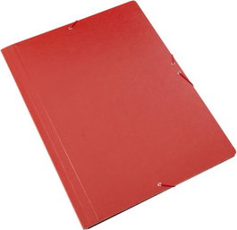 FABRISA Carpeta de dibujo A3 en cartón gofrado rojo con gomas y solapas
