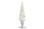 DKD Home Decor Cono Navidad Moderna Blanco Plateado Resina Algodón 52.5 x 14 cm