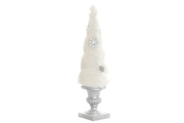 DKD Home Decor Cono de Resina y Algodón Blanco 14x52,5 cm