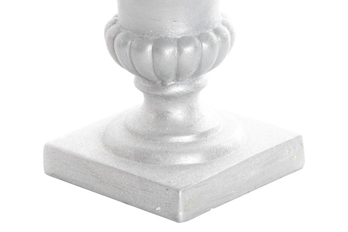 DKD Home Decor Cono Navidad Moderna Blanco Plateado Resina Algodón 52.5 x 14 cm