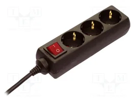 AS SCHWABE Prolongador de alimentación H05VV-F 3G1,5mm2 5m Negro