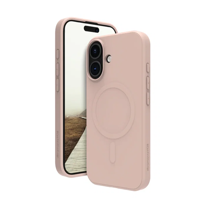 Dbramante1928 Greenland Pro MS Funda para iPhone 16 - Rosa (15.5 cm / 6.1") - Resistente a Impactos con Carga Inalámbrica - Plástico Reciclado 100%