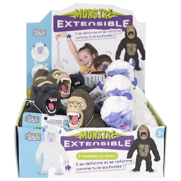 Jeux 2 momes Monstruo Elástico Seche Pleure - King Kong, Hombre Lobo, Yeti - Juguete Divertido Deformable (10x5xh.16cm)