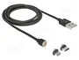 DeLOCK 85723 Set de cable magnético de carga y datos USB 1,1 m negro