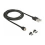 DeLOCK 85723 Set de cable magnético de carga y datos USB 1,1 m negro