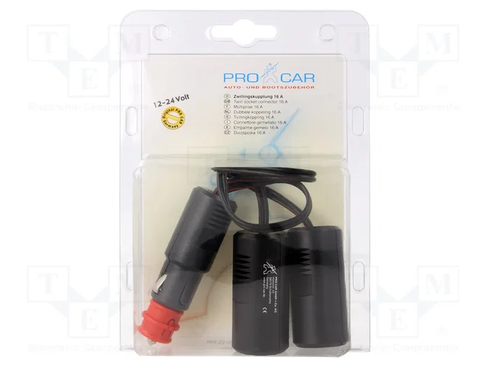 PRO CAR Divisor para mechero de coche negro PRO CAR Divisor para mechero de coche negro