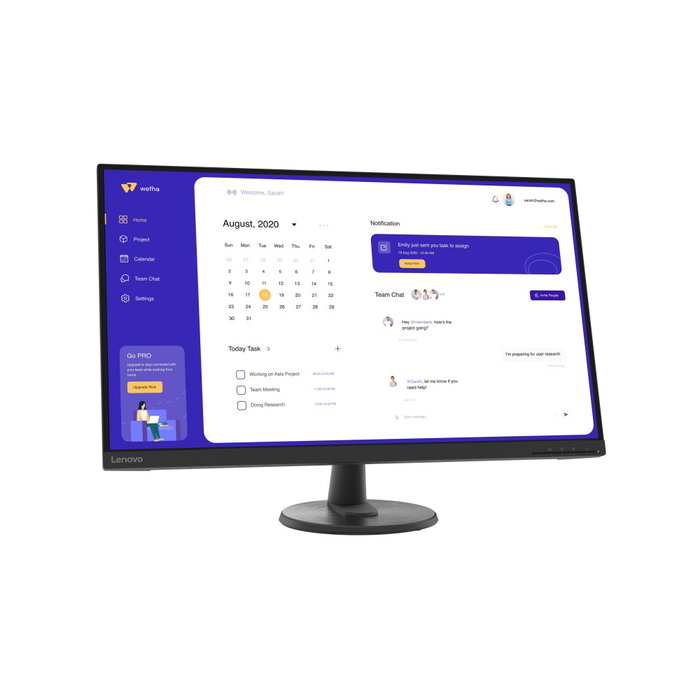 Lenovo ThinkVision C32u-40 Monitor 31.5 Pulgadas (80 cm) 4K UHD 3840 x 2160, Panel VA, HDMI 2.0, DisplayPort 1.2, Negro - Producto Profesional