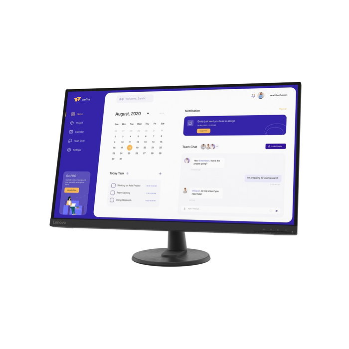 Lenovo ThinkVision C32u-40 Monitor 31.5 Pulgadas (80 cm) 4K UHD 3840 x 2160, Panel VA, HDMI 2.0, DisplayPort 1.2, Negro - Producto Profesional
