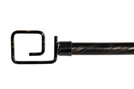 DKD Home Decor Barra Cortina Negro Metal Extensible 210 cm 16 x 16 x 120 cm (4 Unidades)