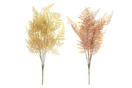 DKD Home Decor Ramas de PE y Metal Surtido de 2 en Colores Naranja y Amarillo
