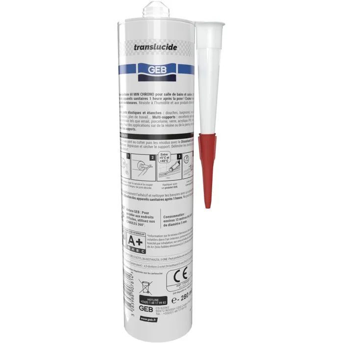 GEB Silicona Sanitaria Multisuperficie Translúcida 280 ml - 60 Chrono (GEB3283988907814)