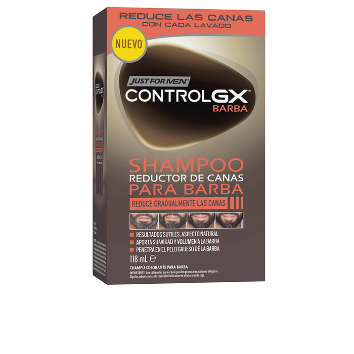 Just For Men CONTROL GX Champú Reductor de Canas para Barba, 118 ml