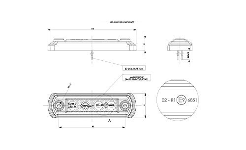 M-Tech Luz de Gálibo Horpol HOR65 LD677 12-24V ECE Rojo LED Marcador Luz de Posición Trasera M-Tech Luz de Gálibo Horpol HOR65 LD677 12-24V ECE Rojo LED Marcador Luz de Posición Trasera