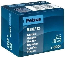 Grapas Petrus Clavadora 530/12 Mm. Cobreadas Caja De 5000