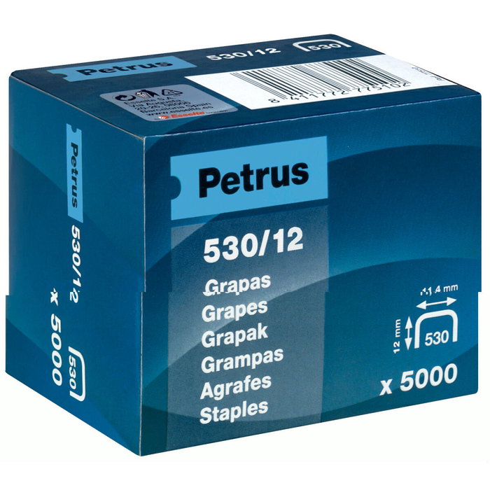 PETRUS Grapas 530/12 Caja de 5000 unidades