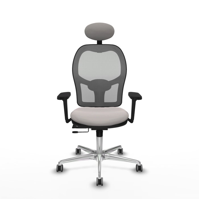 PIQUERAS Y CRESPO Silla de oficina Jorquera con mecanismo Sincro/Traslack, Blanco y Gris