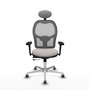 PIQUERAS Y CRESPO Silla de oficina Jorquera con mecanismo Sincro/Traslack, Blanco y Gris