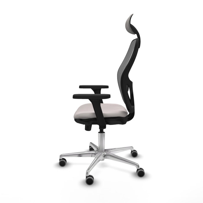 PIQUERAS Y CRESPO Silla de oficina Jorquera con mecanismo Sincro/Traslack, Blanco y Gris