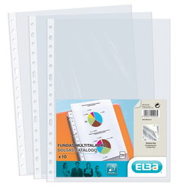 Funda Multitaladro Elba Pp Standard 70Μ Cristal Fº 16 Tal. Paquete De 10 (Set de 50)