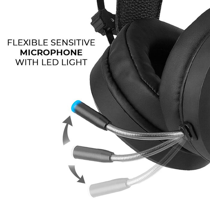 ERT GROUP Auriculares Gaming Marvel Sonido Envolvente Virtual 7.1 Luz LED Micrófono Flexible Conexión USB Jack
