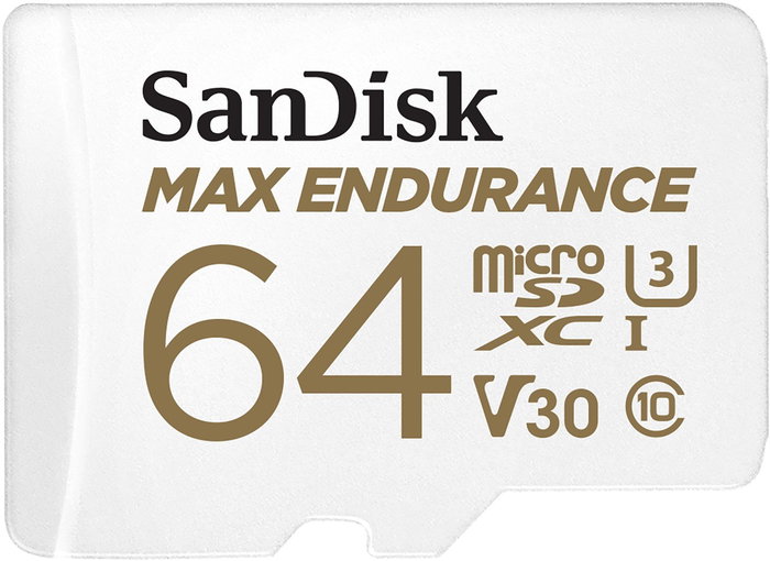 Sandisk Max Endurance 64 GB MicroSDXC 100 MB/s con Adaptador, Blanco