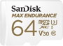 Sandisk Max Endurance 64 GB MicroSDXC 100 MB/s con Adaptador, Blanco