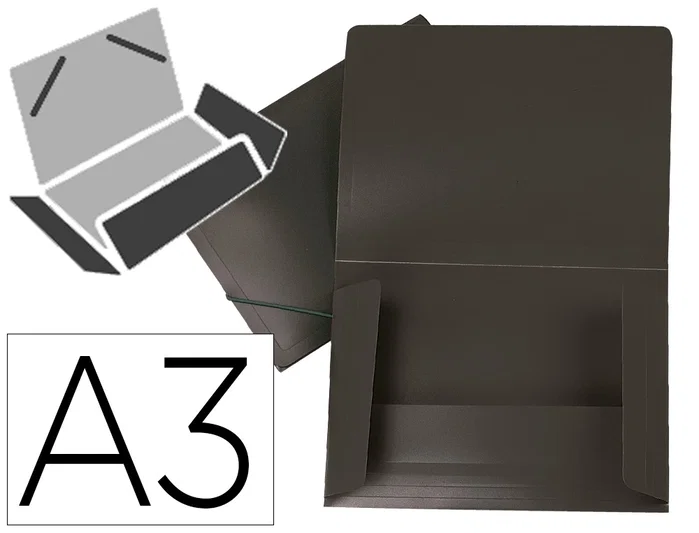 Liderpapel Carpeta de solapas DIN A3 Negro opaco Liderpapel Carpeta de solapas DIN A3 Negro opaco