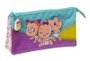 Portatodo Triple The Bellies Morado Turquesa Blanco 22 x 12 x 3 cm