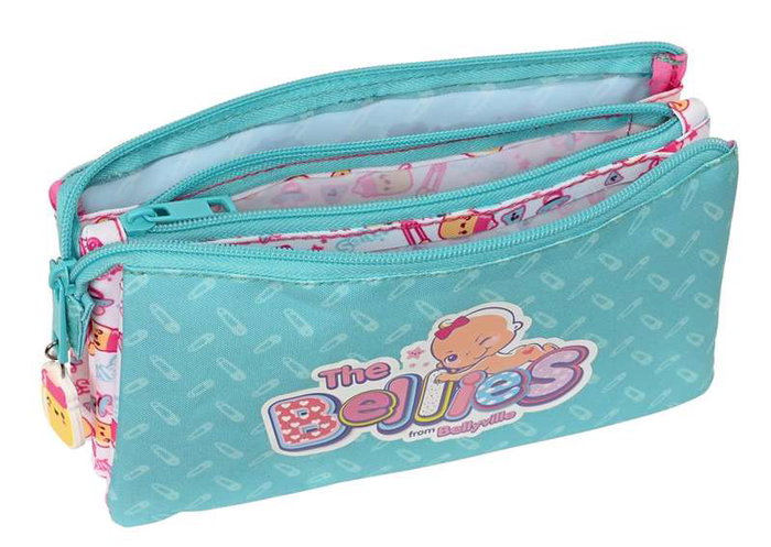 Portatodo Triple The Bellies Morado Turquesa Blanco 22 x 12 x 3 cm