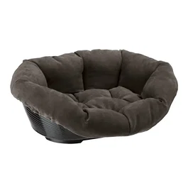 Ferplast Cama Sofá de Plástico con Cojín para Perro y Gato Prestige 4, Gris, 64 x 48 x 25 cm