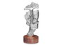 Giftdecor Figura Metal Silencio Plata con Soporte Madera 12 x 29 x 11 cm (Set de 6)