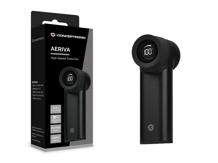 Conceptronic AERIVA02B Ventilador Turbo de Alta Velocidad Negro