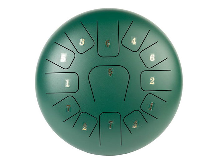 Hayman Tongue Drum de 12” Do Mayor 13 Notas Verde Hayman Tongue Drum de 12” Do Mayor 13 Notas Verde